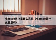 电商seo优化是什么意思（电商seo是什么意思啊）