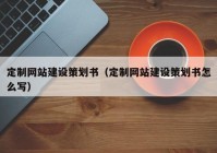 定制网站建设策划书（定制网站建设策划书怎么写）