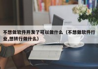 不想做软件开发了可以做什么（不想做软件行业,想转行做什么）