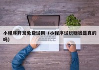 小程序开发免费试用（小程序试玩赚钱是真的吗）